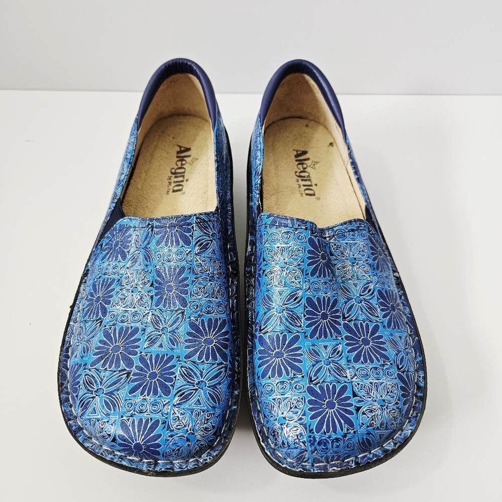 Alegria Debra Blue Hawaiian Slip On Clogs Size 41 US 10.5 - 11 Comfort Shoes